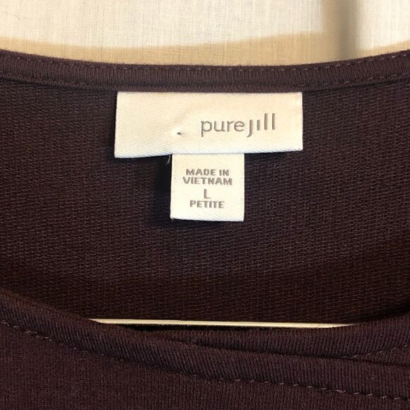 Pure Jill by J Jill Brown Tunic Top Dress with Pockets. Size Large Petite. - Picture 3 of 6